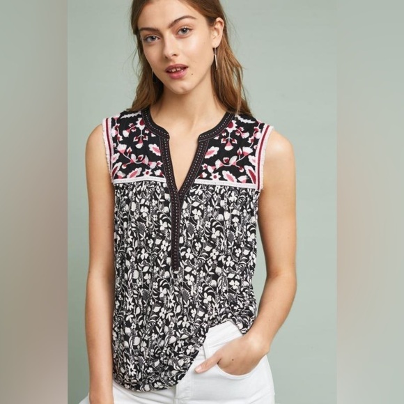 Anthropologie One September Austin Top Size‎ Small Classic Bohemian Beach Casual - Picture 1 of 12